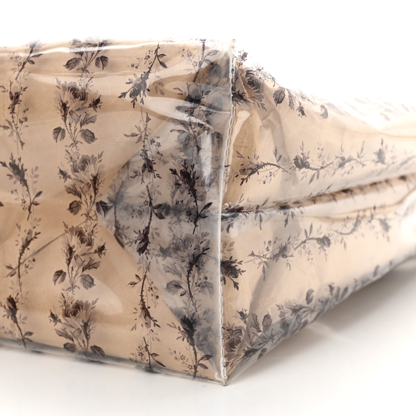 X COME DE GARCONS Plastic Web Floral Paper Shopper Tote