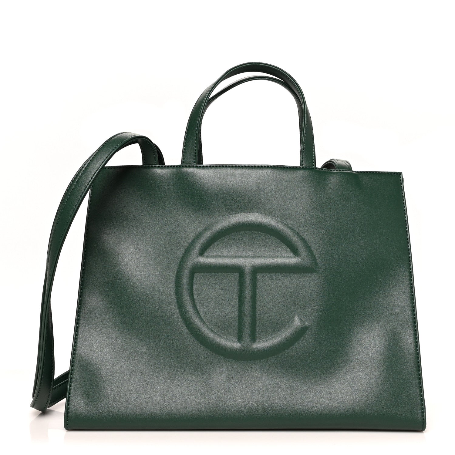Telfar Vegan Leather Medium Shopping Bag Dark Olive 1 of 9