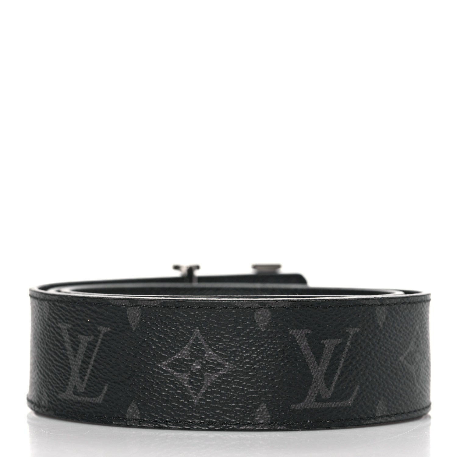 Louis Vuitton Monogram Eclipse Taigarama 40mm LV Initiales Reversible Belt 100 40 Black 3 of 7