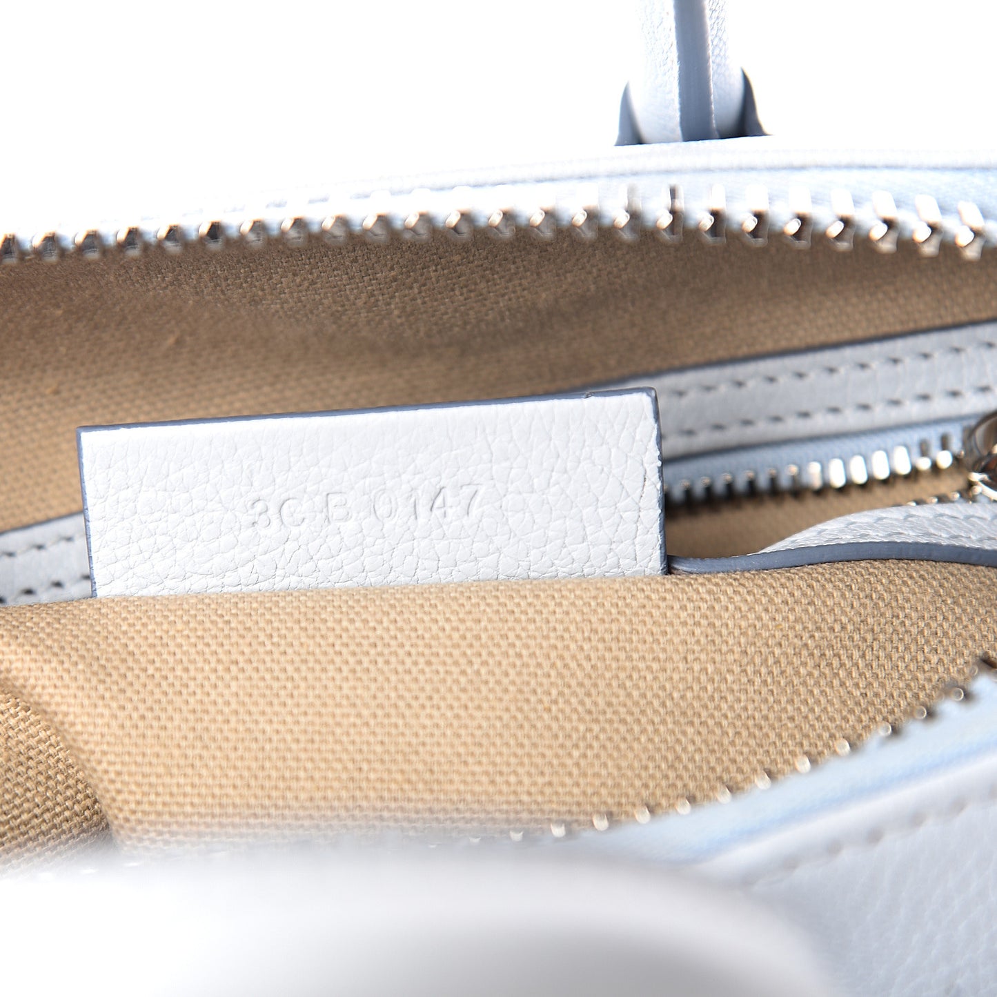 Sugar Goatskin Mini Antigona Baby Blue