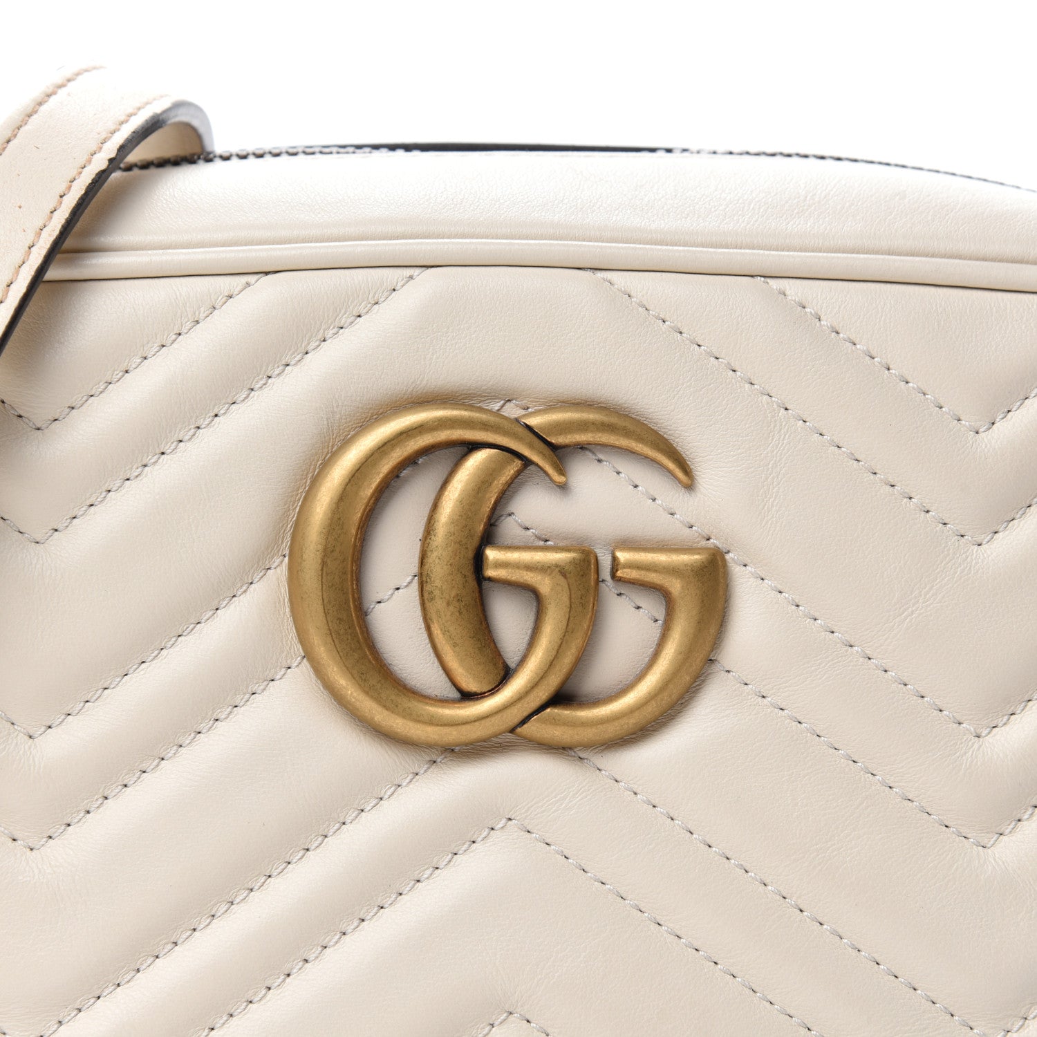 Gucci Calfskin Matelasse Small GG Marmont Chain Shoulder Bag White 13 of 13