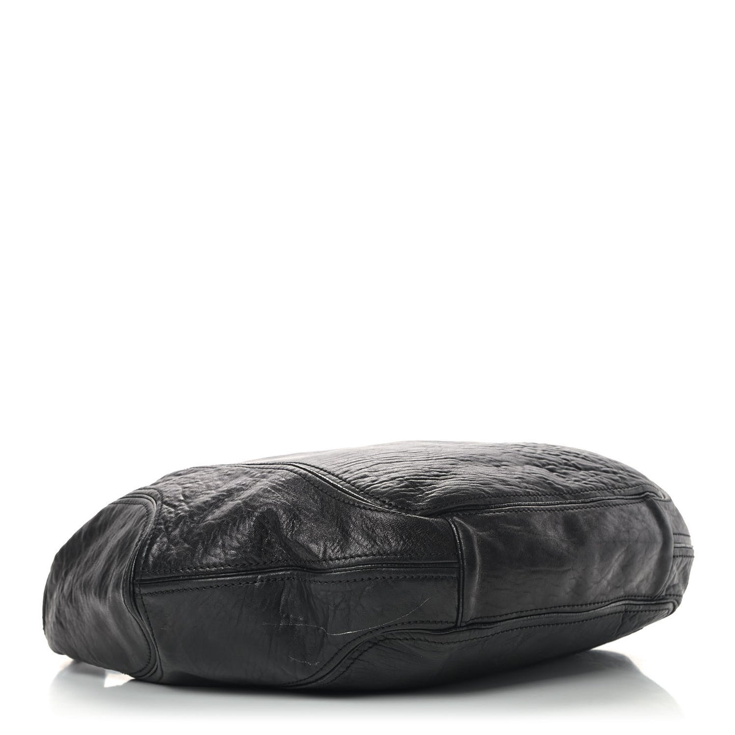 Tumbled Sheepskin Eclipse Hobo Black