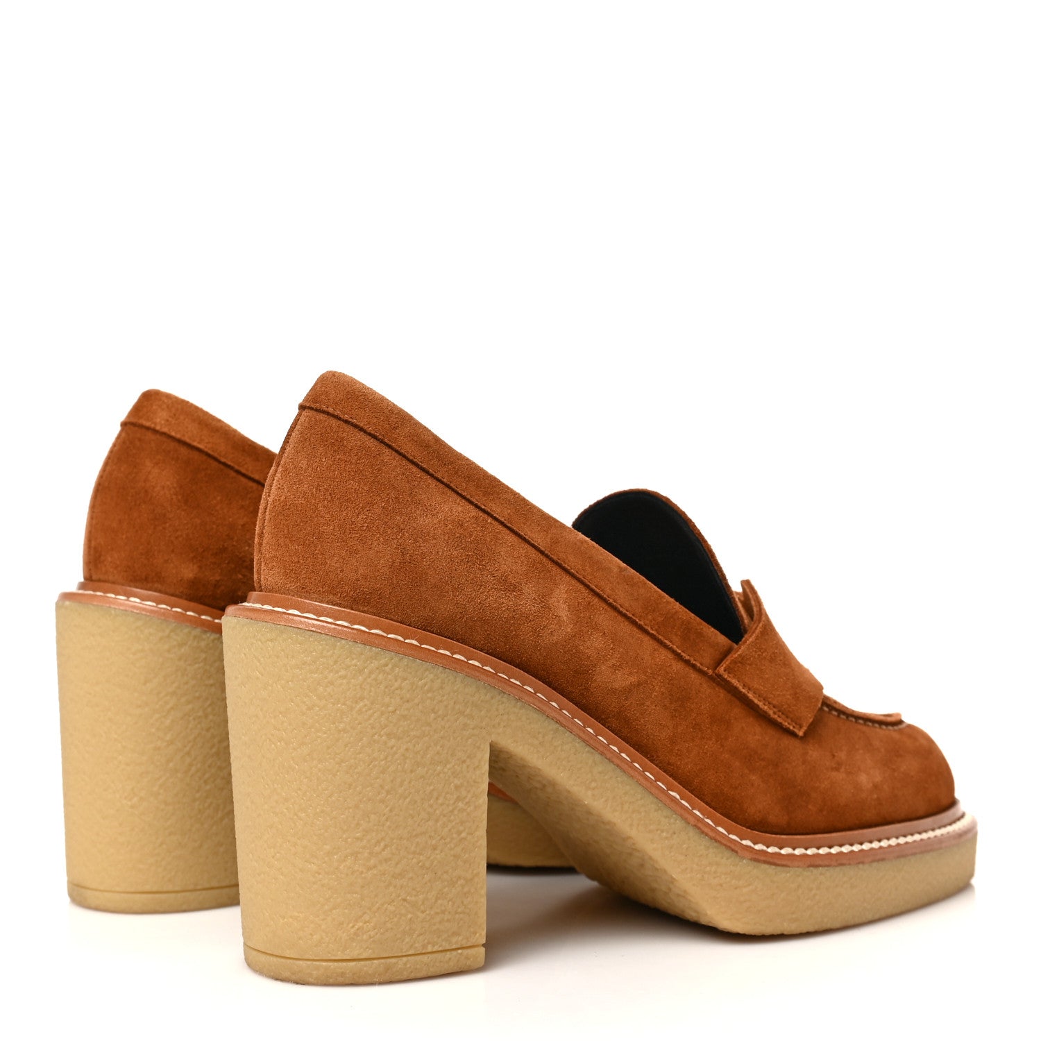 Hermes Suede Goatskin Didi 70 Loafers 36.5 36.5 Marron Iroko 4 of 8
