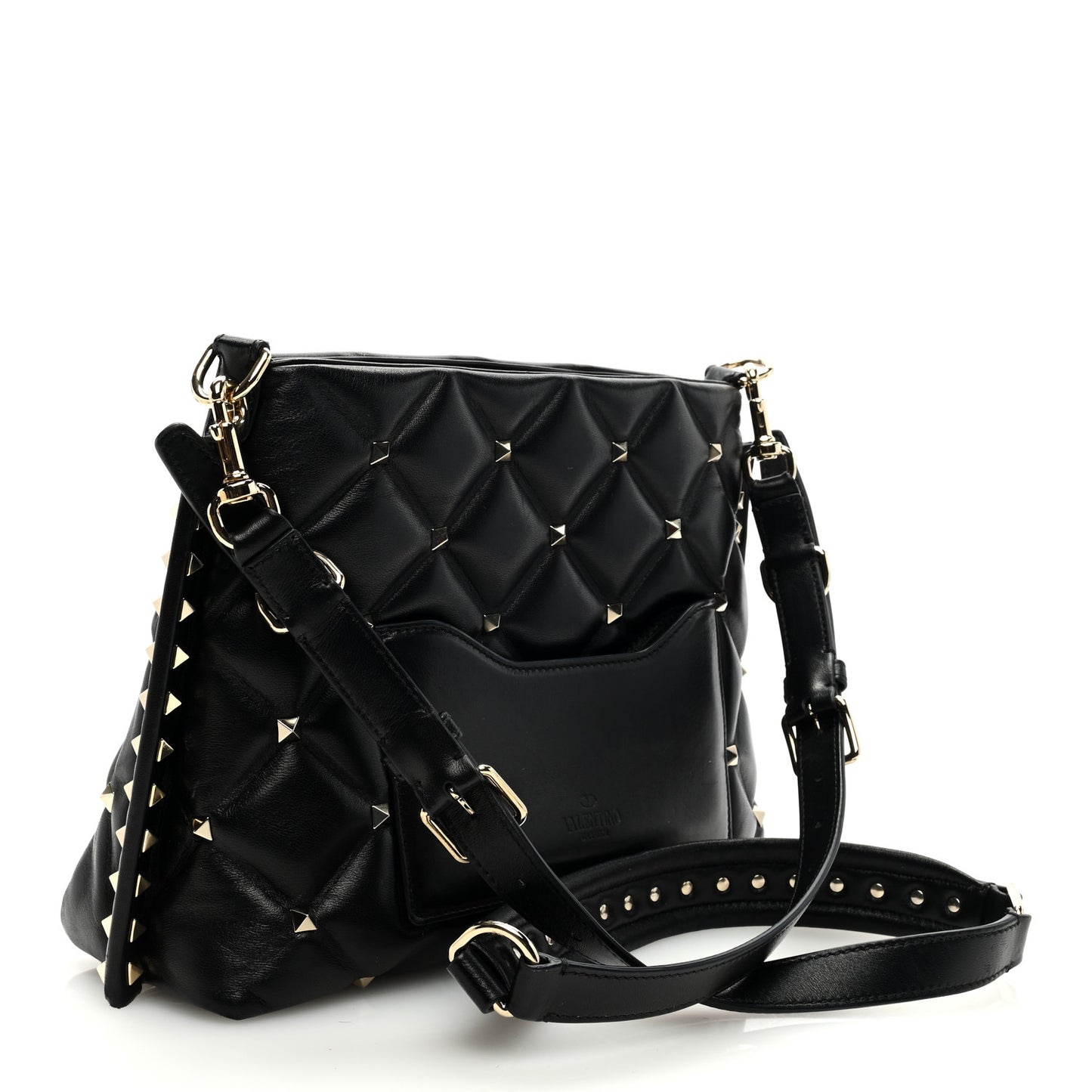 VALENTINO GARAVANI Nappa Candystud Shoulder Bag Black
