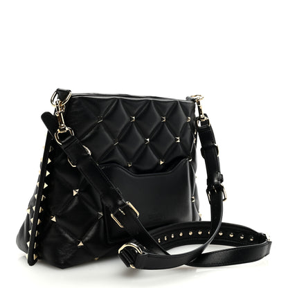 Valentino Garavani VALENTINO GARAVANI Nappa Candystud Shoulder Bag Black 3 of 9