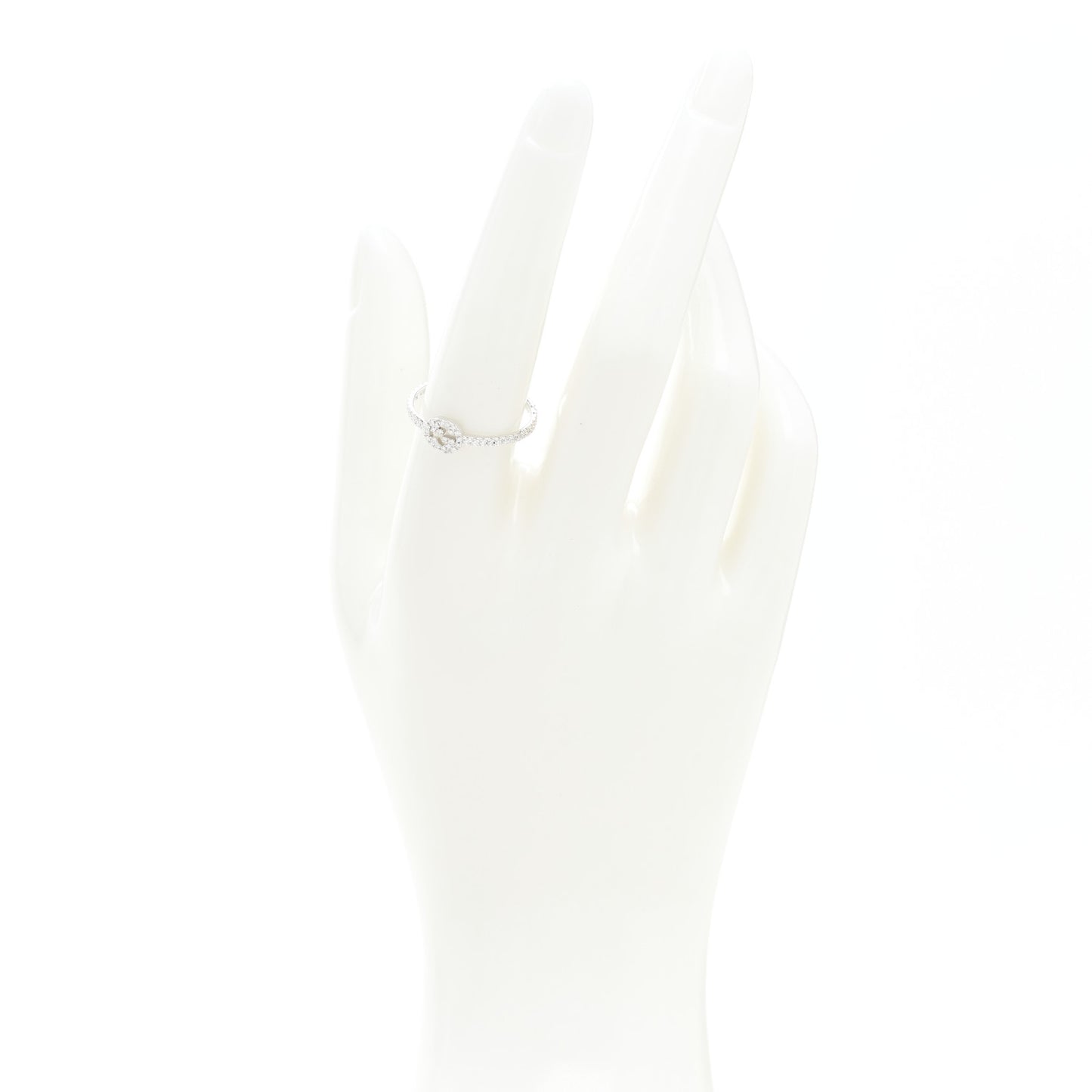 18K White Gold Diamond Interlocking G Ring 57 8