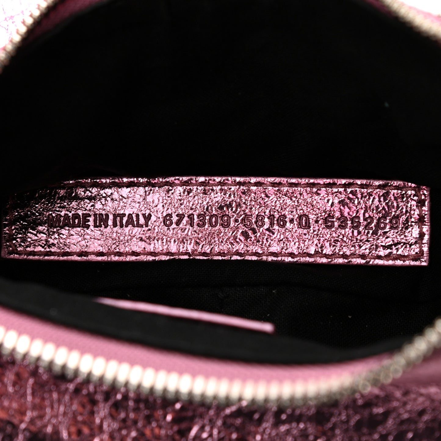 Metallic Agneau Arena Crystal Le Cagole Shoulder Bag XS Met Pink