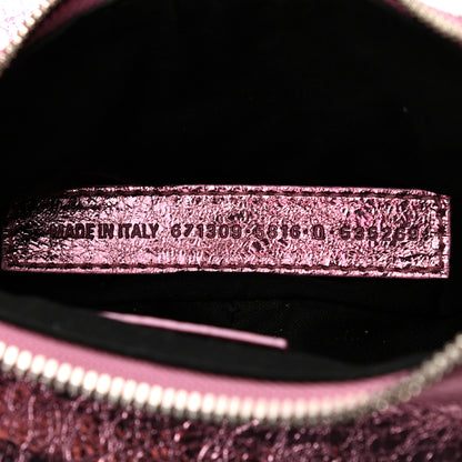 Balenciaga Metallic Agneau Arena Crystal Le Cagole Shoulder Bag XS Met Pink 7 of 10