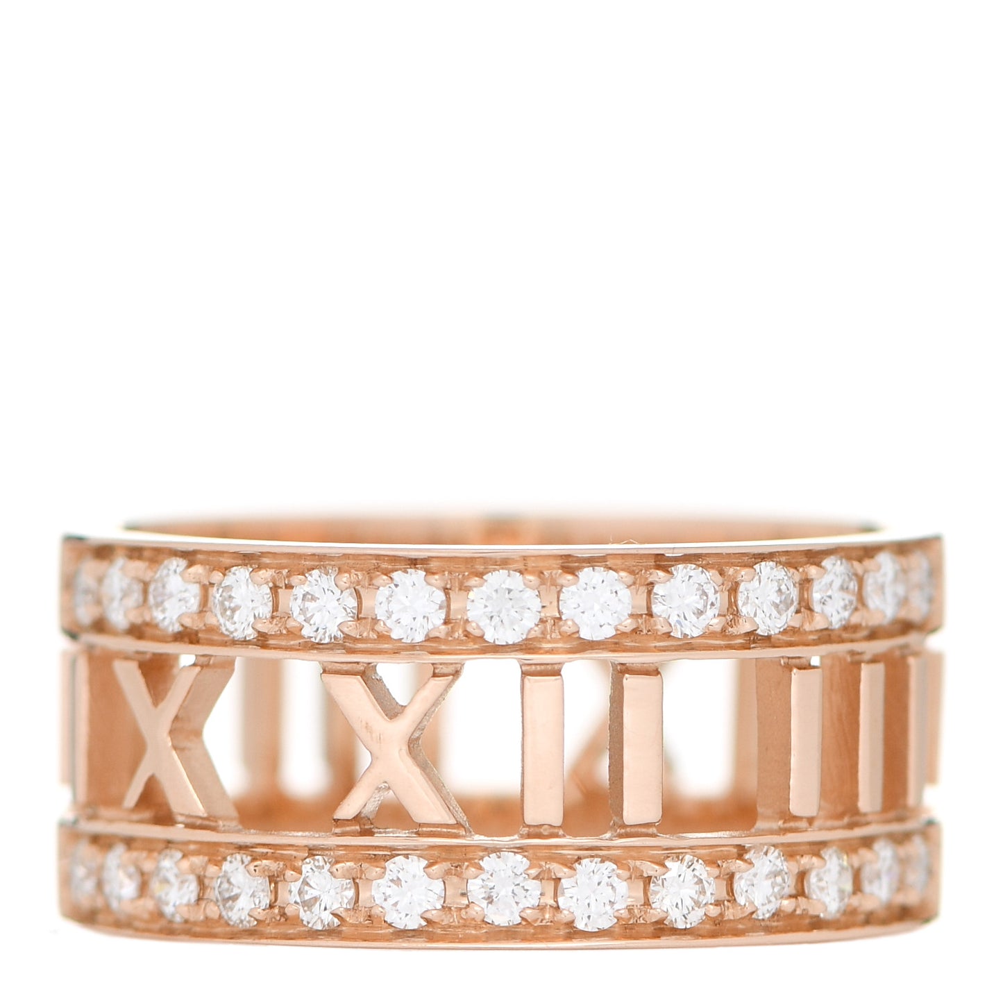 18K Rose Gold Diamond Wide Atlas Open Ring 54 7