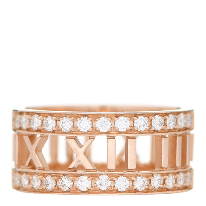 Tiffany 18K Rose Gold Diamond Wide Atlas Open Ring 54 7 1 of 4