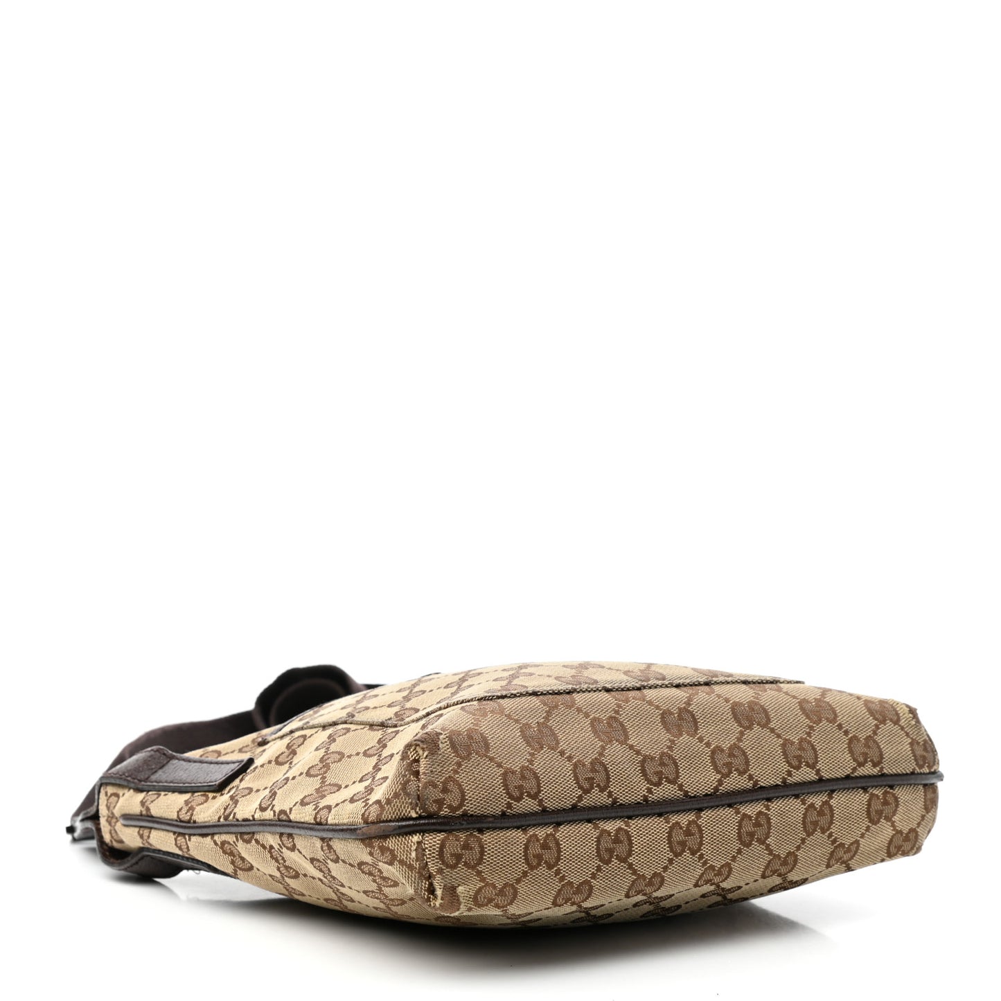 Monogram Flat Messenger Bag Beige Dark Brown