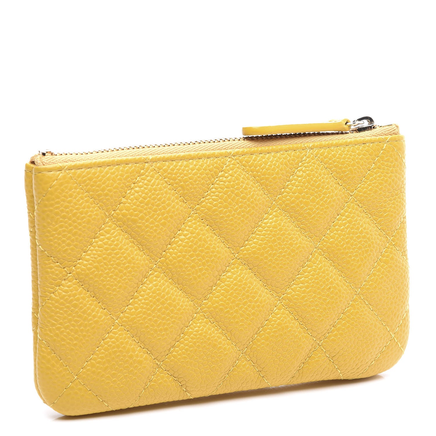 Chanel Caviar Quilted Small Cosmetic Case Yellow 2 of 9
