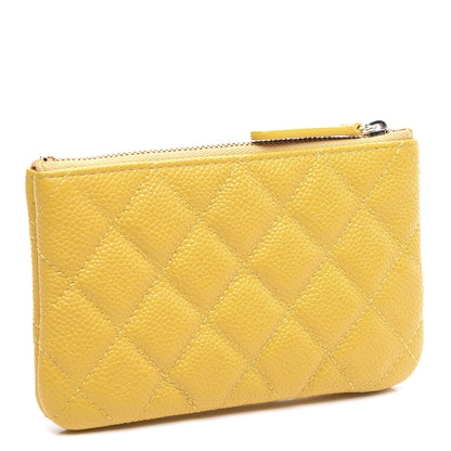 Chanel Caviar Quilted Small Cosmetic Case Yellow 2 of 9