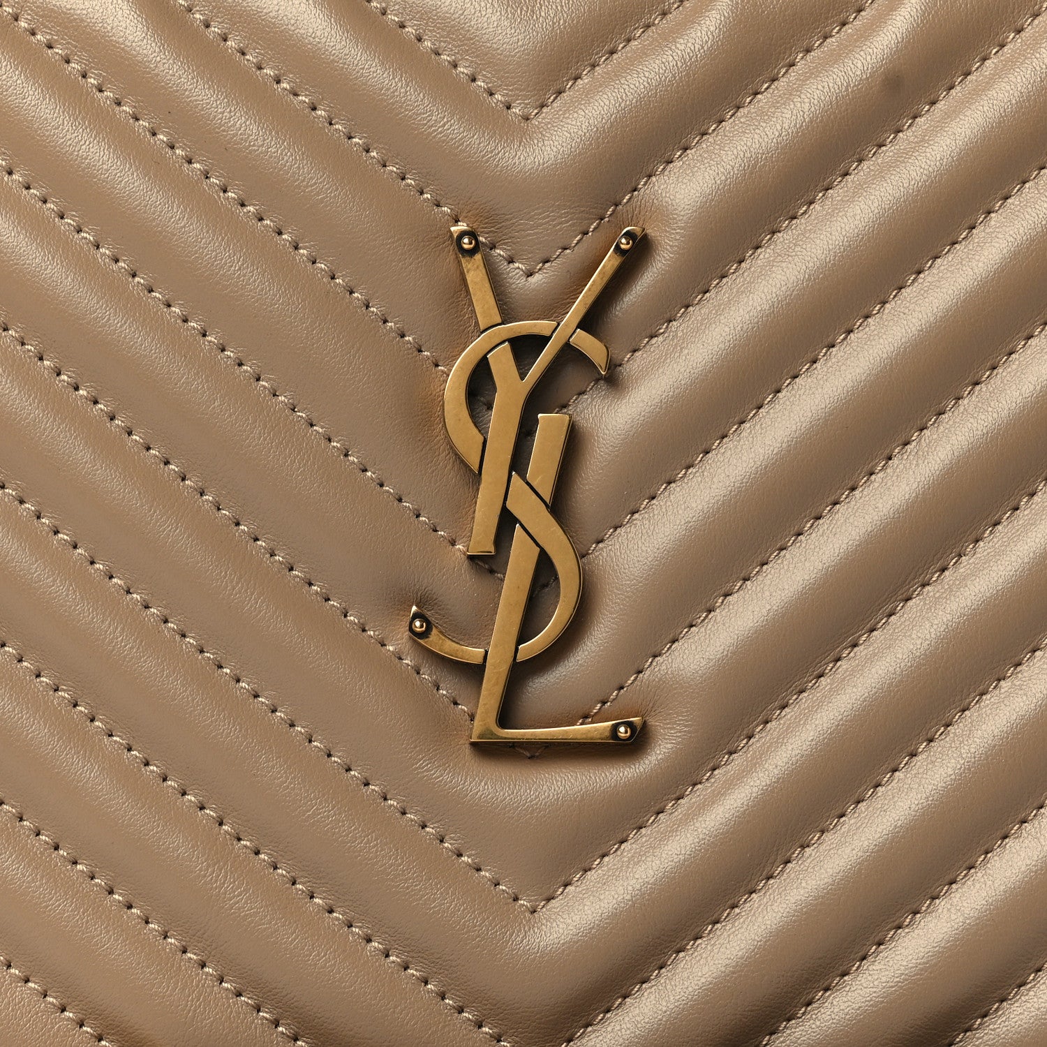 Saint Laurent Calfskin Matelasse Monogram Lou Camera Bag Dark Latte 8 of 10