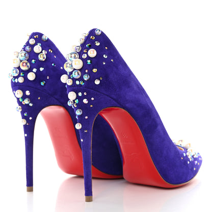Christian Louboutin Veau Velours Candidate 100 Pumps 38 Purple Pop 4 of 10
