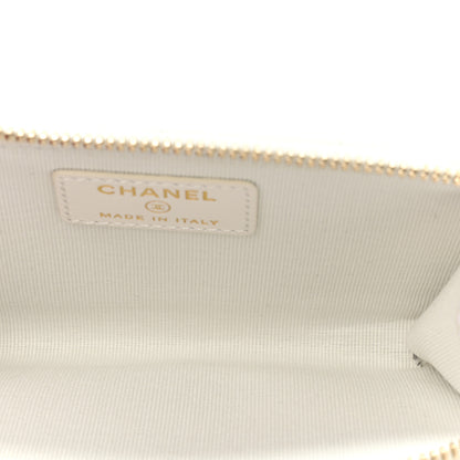 Chanel Caviar Quilted CC Zip Around Card Holder White 5 of 12