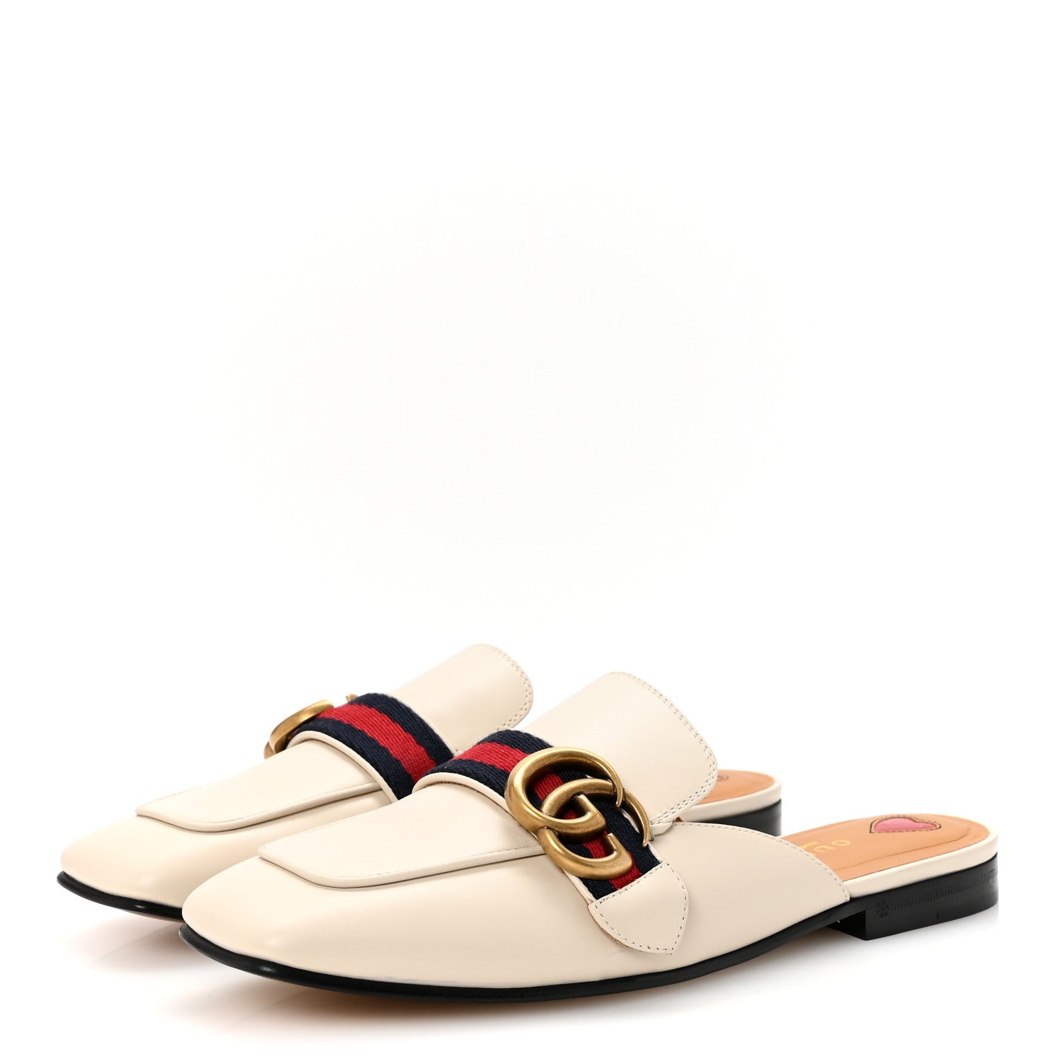 Gucci Calfskin Web Womens Peyton GG Slippers 36.5 Mystic White 4 of 10