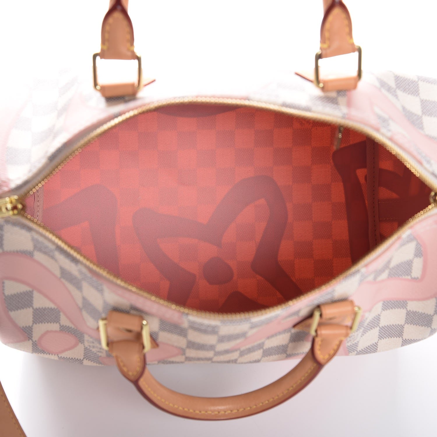 Louis Vuitton Damier Azur Tahitienne Speedy Bandouliere 30 Rose Ballerine 5 of 7