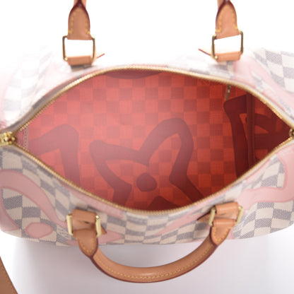 Louis Vuitton Damier Azur Tahitienne Speedy Bandouliere 30 Rose Ballerine 5 of 7