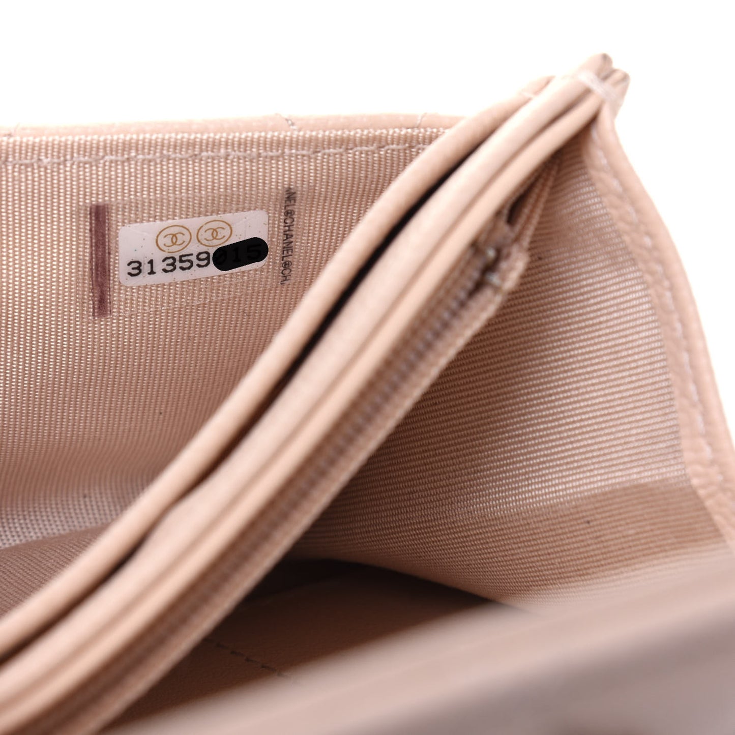 Caviar Quilted Pearl Coco Candy Wallet Light Pink