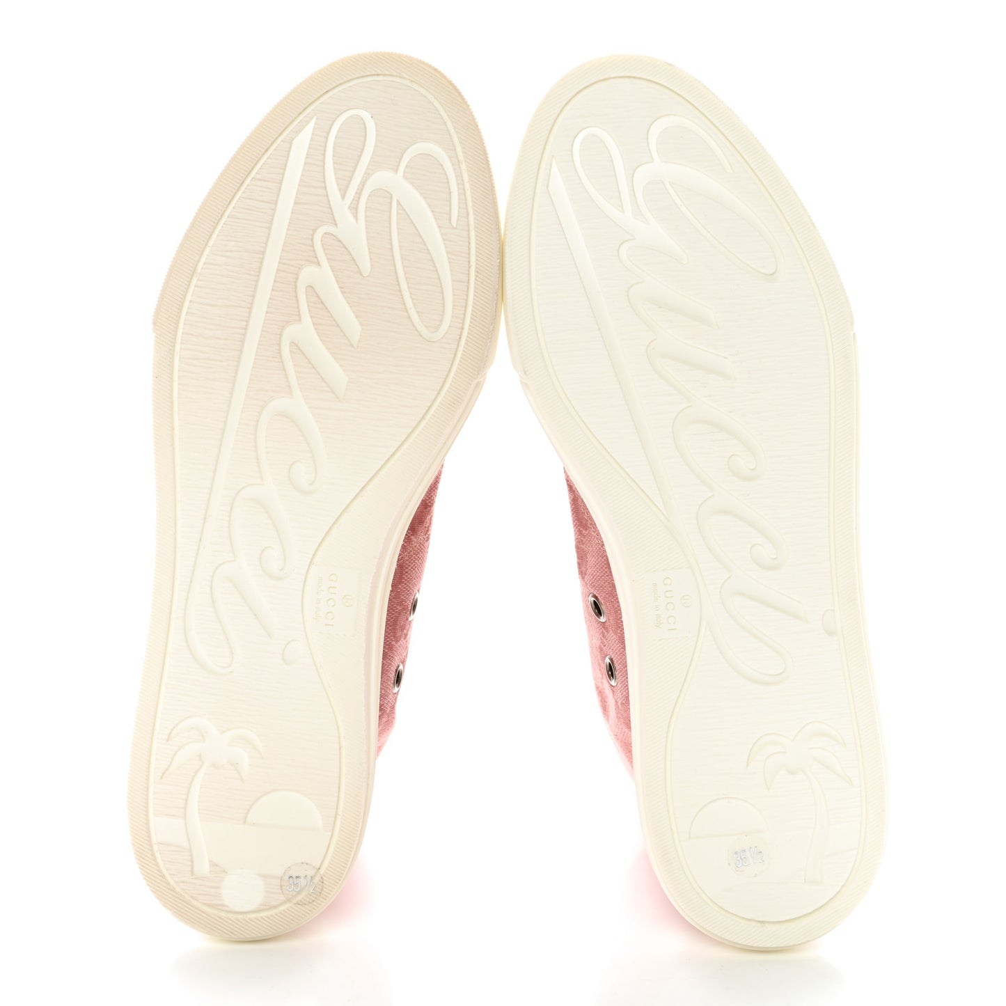 Monogram Womens High Top Sneakers 35.5 Pink