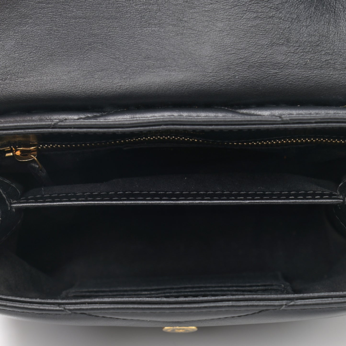 Calfskin Y Quilted Monogram Toy Loulou Crossbody Bag Black