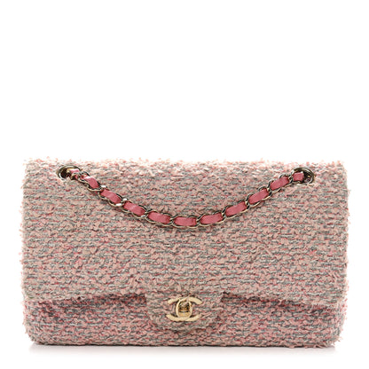 Chanel Tweed Medium Double Flap Pink 1 of 23