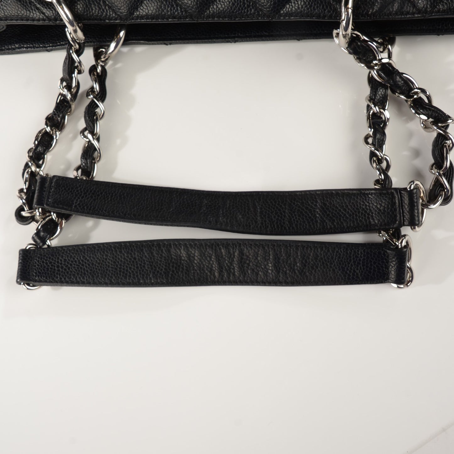 Caviar Quilted Grand Shopping Tote GST Black