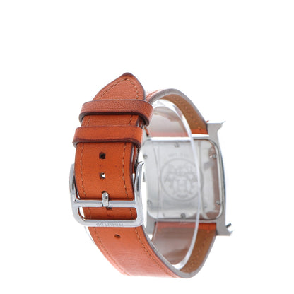 Hermes Stainless Steel 26mm Heure H Hour Quartz Watch Orange 3 of 9
