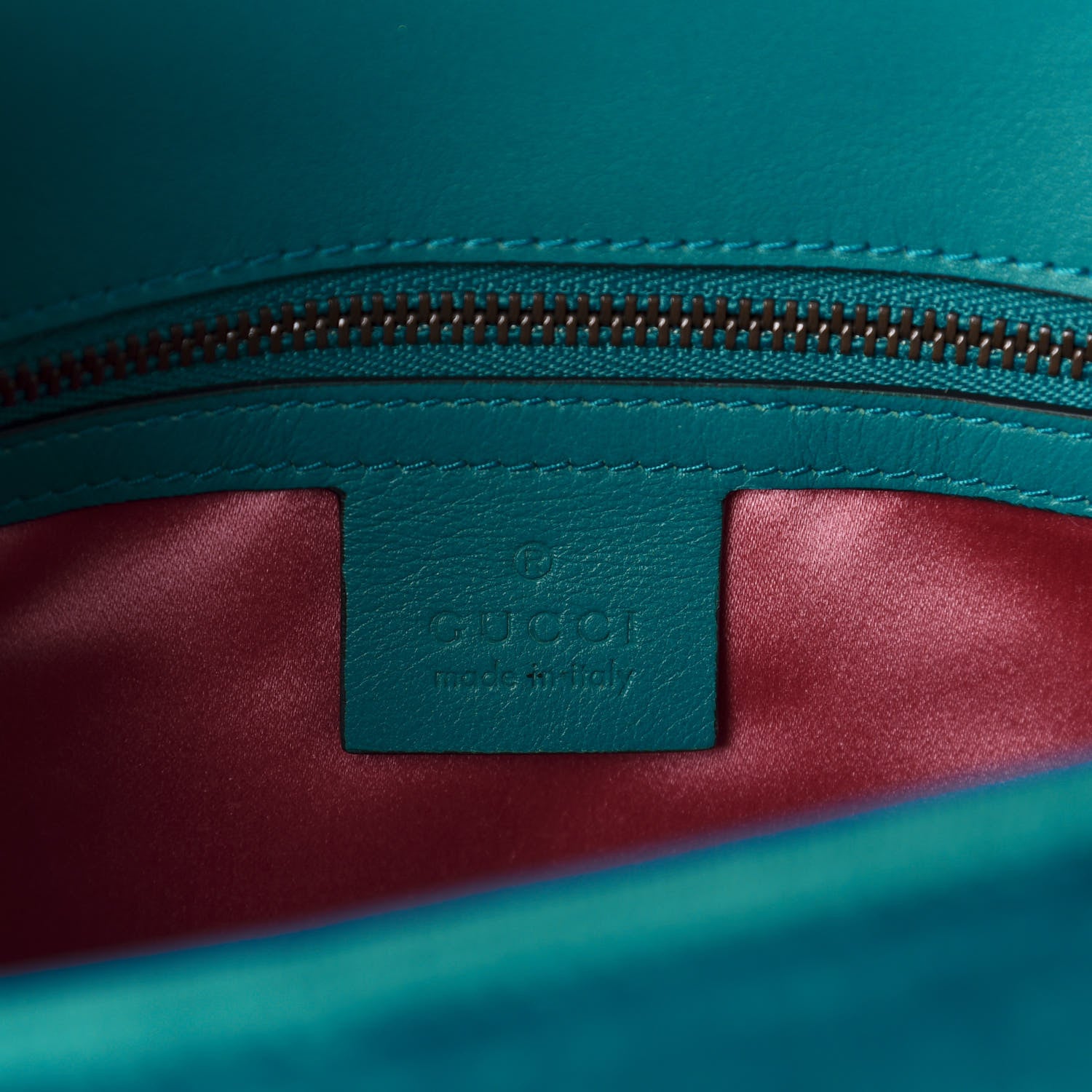 Gucci Velvet Matelasse Small GG Marmont Shoulder Bag Pavone Cyan 8 of 10