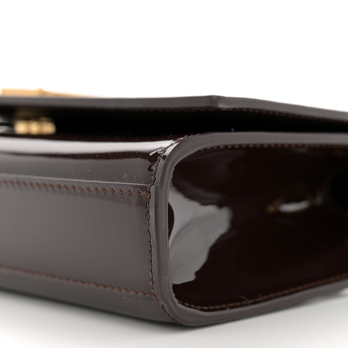 Patent Small Monogram Kate Satchel Spicy Chocolate
