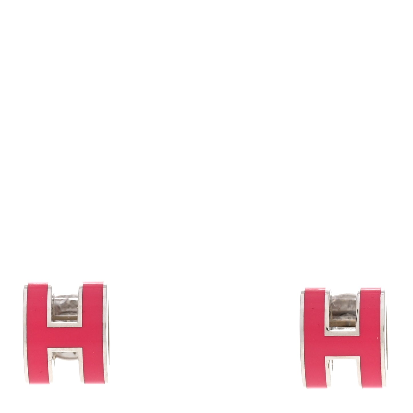 Palladium Lacquered Mini Pop H Earrings Rose Extreme