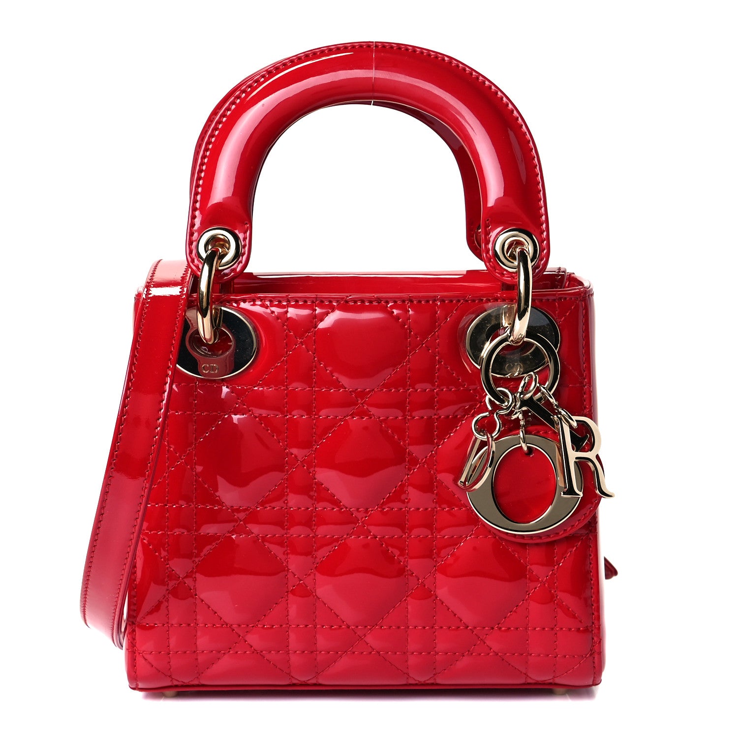 Christian Dior Patent Cannage Mini Lady Dior Red 1 of 7