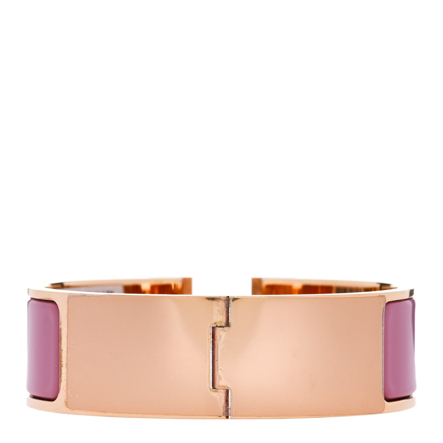 Enamel Wide Clic Clac H Bracelet GM Rose Velours
