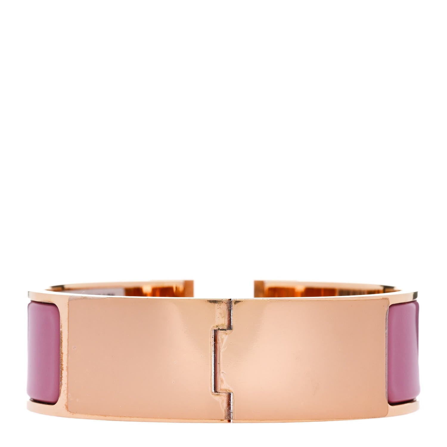 Hermes Enamel Wide Clic Clac H Bracelet GM Rose Velours 3 of 4