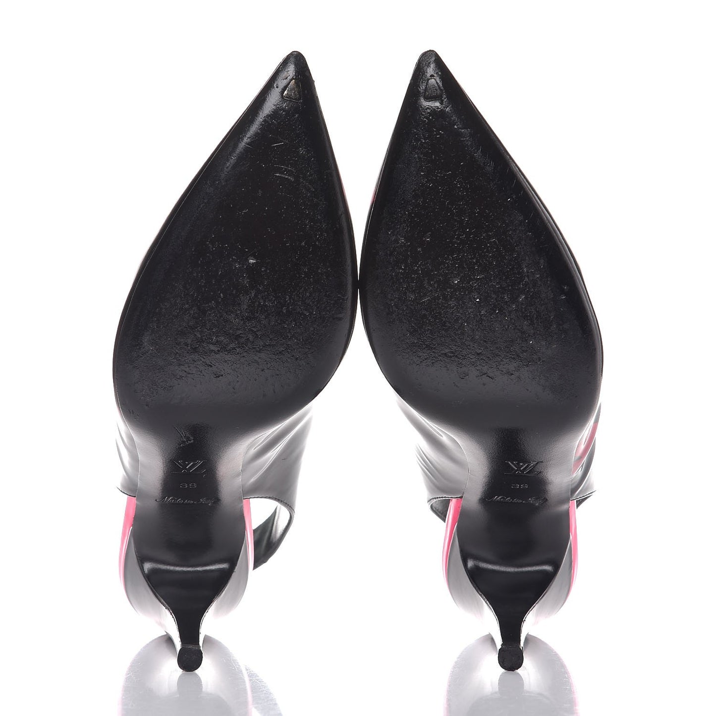 Patent Graffiti Slingback Pumps 39 Black Pink
