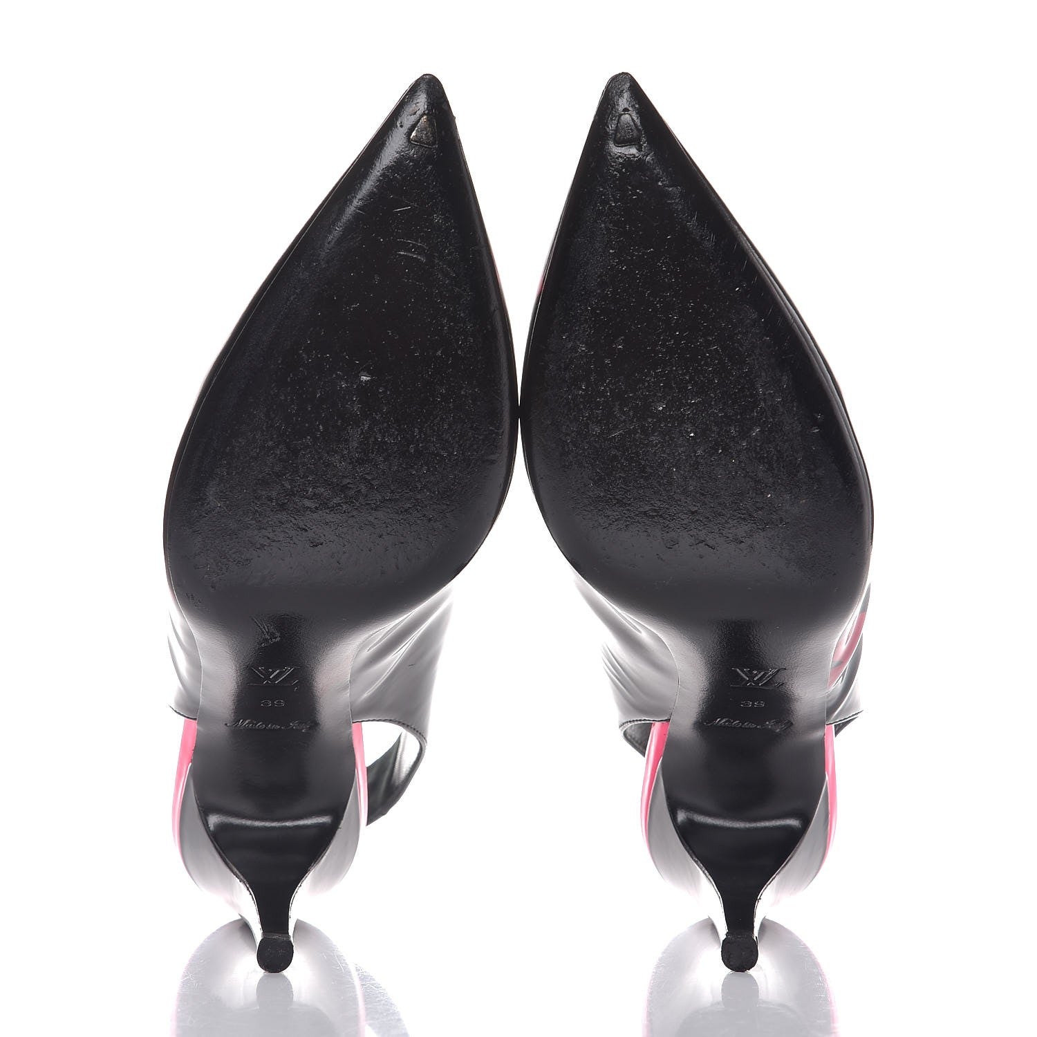 Louis Vuitton Patent Graffiti Slingback Pumps 39 Black Pink 7 of 12