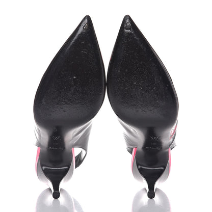 Louis Vuitton Patent Graffiti Slingback Pumps 39 Black Pink 7 of 12