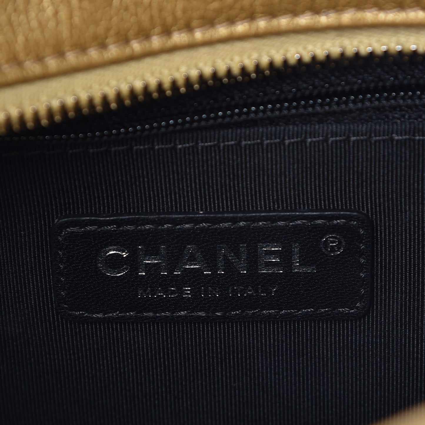 Metallic Goatskin Quilted Small Gabrielle Hobo Gold Black