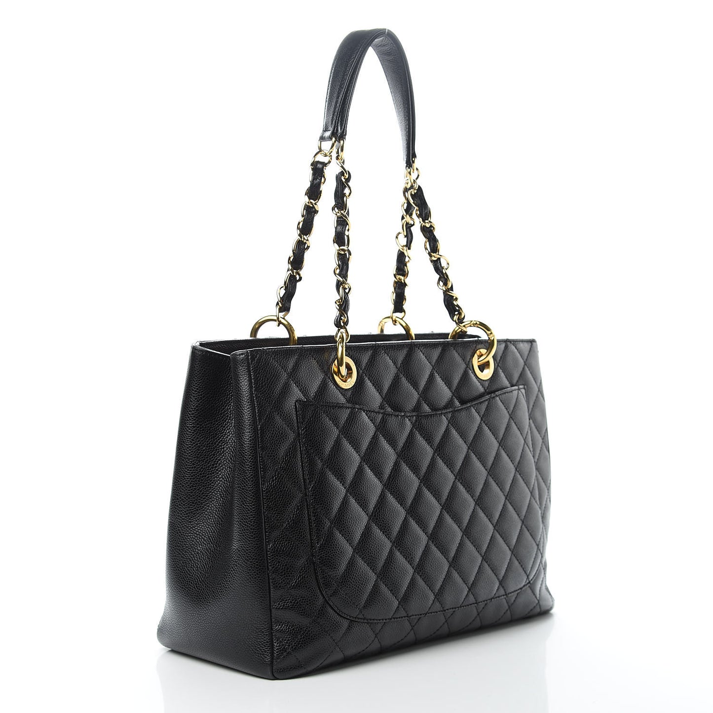 Caviar Quilted Grand Shopping Tote GST Black