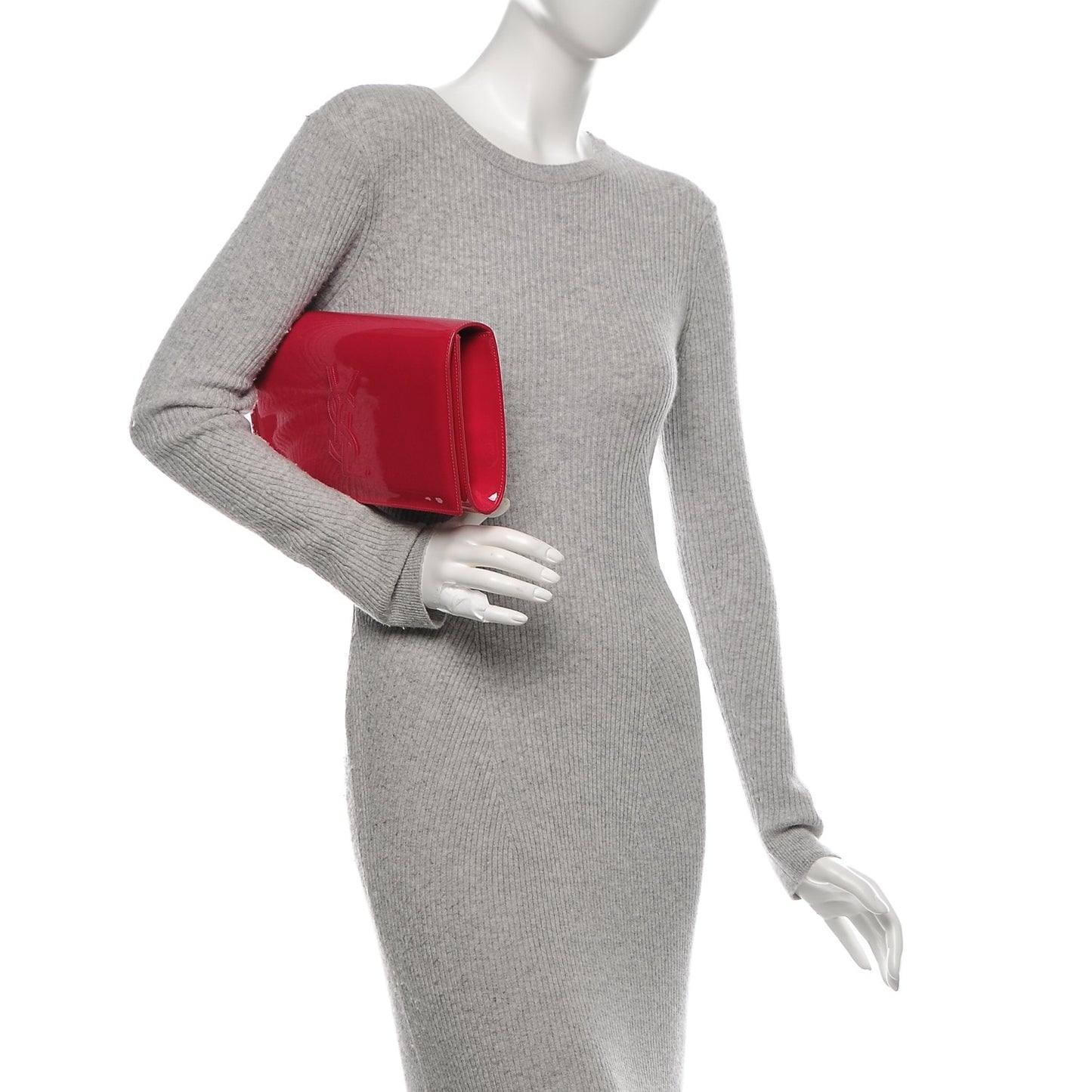 Patent Monogram Large Belle De Jour Clutch Fuchsia