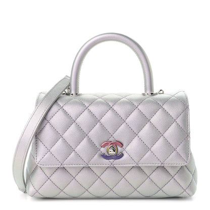 Chanel Iridescent Caviar Quilted Mini Coco Handle Flap Purple 1 of 8