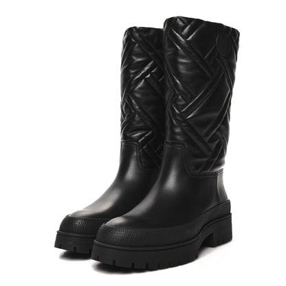 Hermes Goatskin Quilted Fuji Boots 38 Black 3 of 8