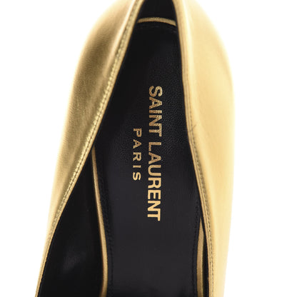 Saint Laurent Calfskin Opyum 85 Pumps 39 Gold 5 of 8