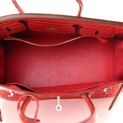 Hermes Shiny Niloticus Crocodile Birkin 30 Sanguine 5 of 14