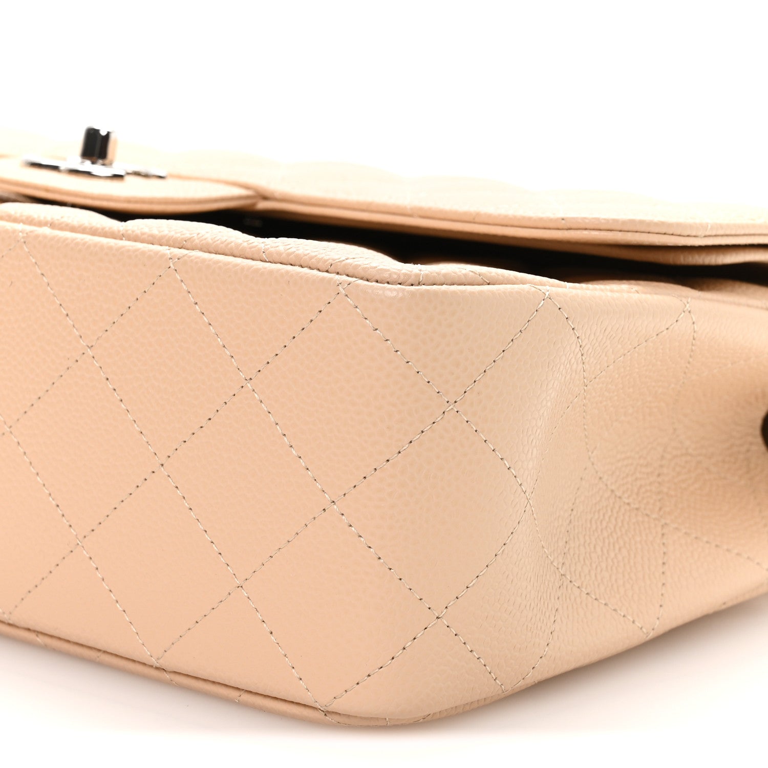 Chanel Caviar Quilted Jumbo Double Flap Light Beige 10 of 11
