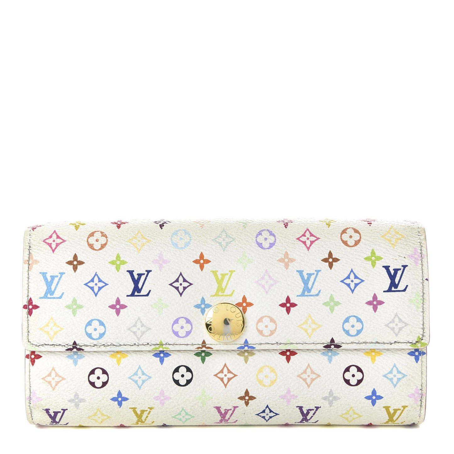 Monogram Multicolor Sarah Wallet White Citron
