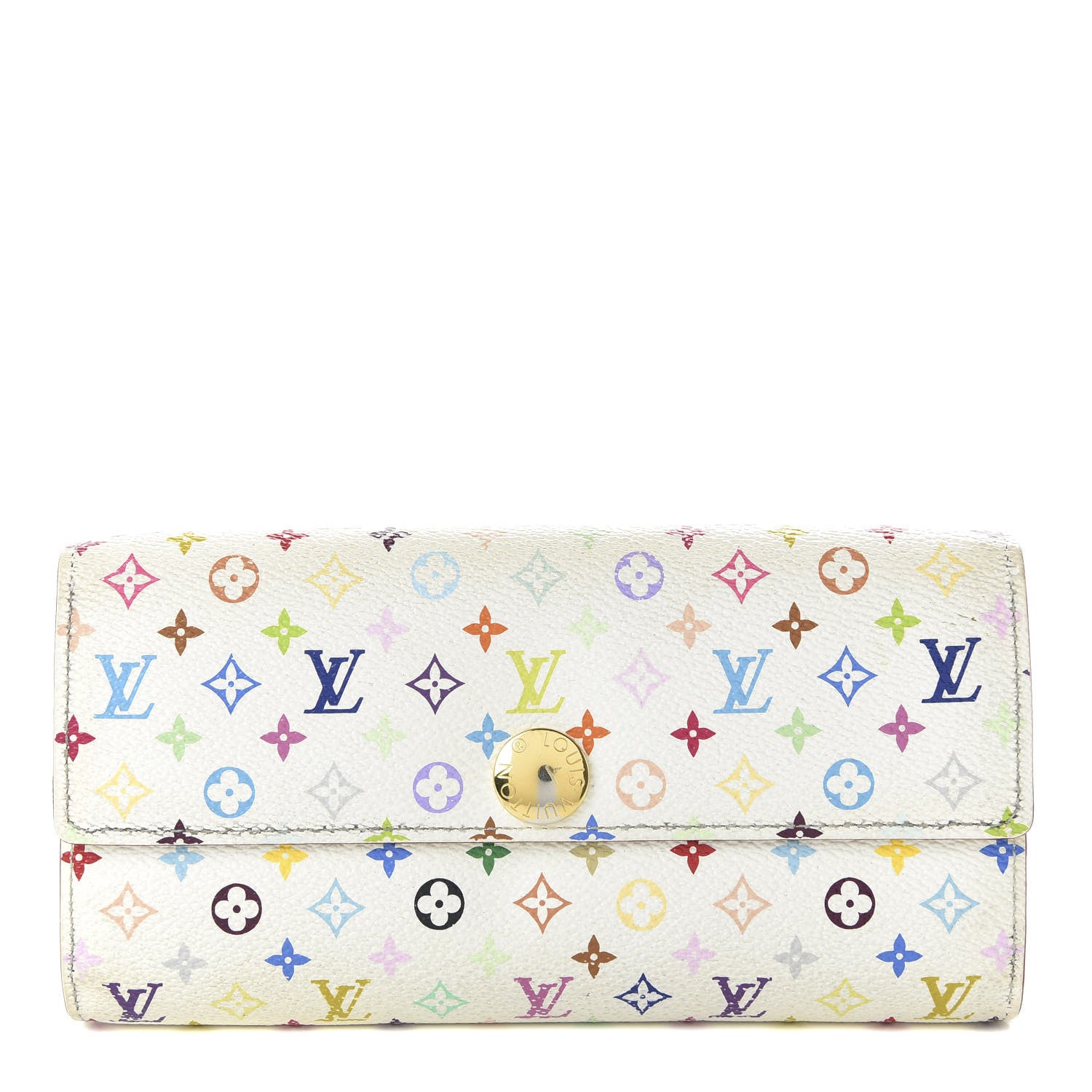 Louis Vuitton Monogram Multicolor Sarah Wallet White Citron 1 of 13