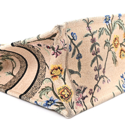 Christian Dior Raffia Embroidered Petites Fleurs Medium Book Tote Natural 9 of 12
