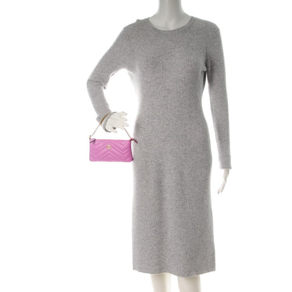 Gucci Calfskin Matelasse Mini GG Marmont Chain Bag Candy Mousse 2 of 7